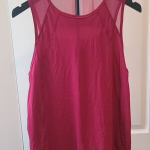 Lululemon Athletica Deep Red Mesh Tank Top